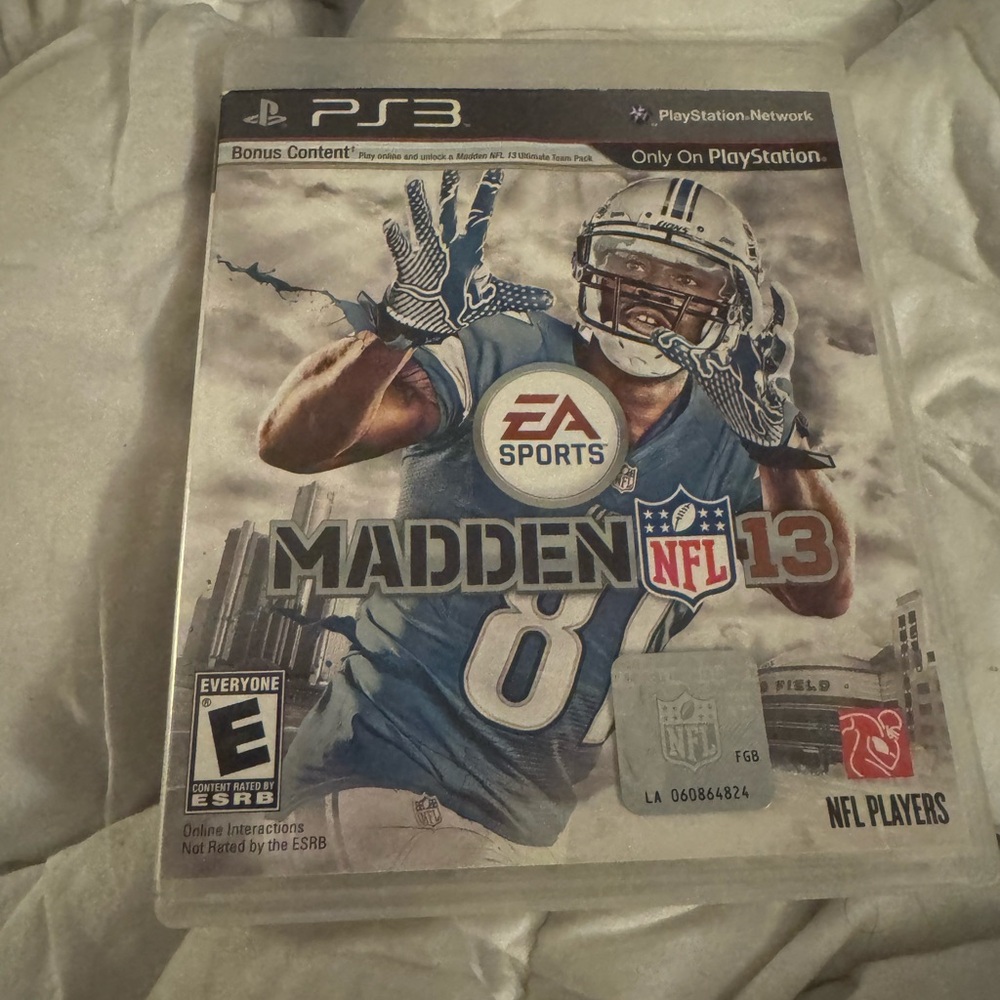 Sony Madden NFL 13 PS3 Game - Blue and Silver Cover